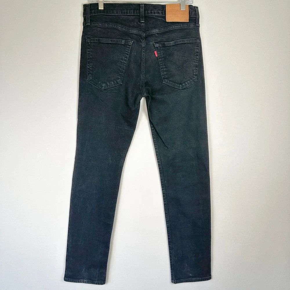 Levi's Premium 502‎ Regular Taper Black Denim Jeans Mens 32 Grunge Streetwear